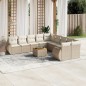 vidaXL 11-tlg. Garten-Sofagarnitur mit Kissen Beige Poly Rattan vidaXL 11-tlg. Garten-Sofagarnitur mit Kissen Beige Poly Rattan