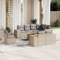 vidaXL 9-tlg. Garten-Sofagarnitur mit Kissen Beige Poly Rattan vidaXL 9-tlg. Garten-Sofagarnitur mit Kissen Beige Poly Rattan