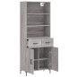 vidaXL Highboard Grau Sonoma 69,5x34x180 cm Holzwerkstoff vidaXL Highboard Grau Sonoma 69,5x34x180 cm Holzwerkstoff