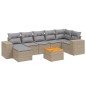 vidaXL 8-tlg. Garten-Sofagarnitur mit Kissen Beige Poly Rattan vidaXL 8-tlg. Garten-Sofagarnitur mit Kissen Beige Poly Rattan