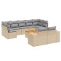 vidaXL 10-tlg. Garten-Sofagarnitur mit Kissen Beige Poly Rattan vidaXL 10-tlg. Garten-Sofagarnitur mit Kissen Beige Poly Rattan