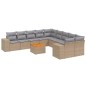vidaXL 11-tlg. Garten-Sofagarnitur mit Kissen Beige Poly Rattan vidaXL 11-tlg. Garten-Sofagarnitur mit Kissen Beige Poly Rattan