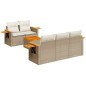 vidaXL 6-tlg. Garten-Sofagarnitur mit Kissen Beige Poly Rattan vidaXL 6-tlg. Garten-Sofagarnitur mit Kissen Beige Poly Rattan