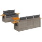 vidaXL 6-tlg. Garten-Sofagarnitur mit Kissen Grau Poly Rattan vidaXL 6-tlg. Garten-Sofagarnitur mit Kissen Grau Poly Rattan