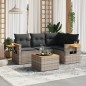 vidaXL 5-tlg. Garten-Sofagarnitur mit Kissen Grau Poly Rattan vidaXL 5-tlg. Garten-Sofagarnitur mit Kissen Grau Poly Rattan