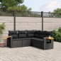 vidaXL 5-tlg. Garten-Sofagarnitur mit Kissen Schwarz Poly Rattan vidaXL 5-tlg. Garten-Sofagarnitur mit Kissen Schwarz Poly Rattan