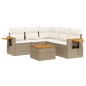 vidaXL 6-tlg. Garten-Sofagarnitur mit Kissen Beige Poly Rattan vidaXL 6-tlg. Garten-Sofagarnitur mit Kissen Beige Poly Rattan