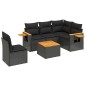 vidaXL 6-tlg. Garten-Sofagarnitur mit Kissen Schwarz Poly Rattan vidaXL 6-tlg. Garten-Sofagarnitur mit Kissen Schwarz Poly Rattan