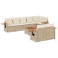 vidaXL 9-tlg. Garten-Sofagarnitur mit Kissen Beige Poly Rattan vidaXL 9-tlg. Garten-Sofagarnitur mit Kissen Beige Poly Rattan