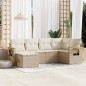vidaXL 6-tlg. Garten-Sofagarnitur mit Kissen Beige Poly Rattan vidaXL 6-tlg. Garten-Sofagarnitur mit Kissen Beige Poly Rattan