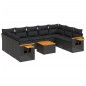 vidaXL 10-tlg. Garten-Sofagarnitur mit Kissen Schwarz Poly Rattan vidaXL 10-tlg. Garten-Sofagarnitur mit Kissen Schwarz Poly Rattan