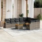 vidaXL 10-tlg. Garten-Sofagarnitur mit Kissen Grau Poly Rattan vidaXL 10-tlg. Garten-Sofagarnitur mit Kissen Grau Poly Rattan