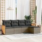 vidaXL 5-tlg. Garten-Sofagarnitur mit Kissen Grau Poly Rattan vidaXL 5-tlg. Garten-Sofagarnitur mit Kissen Grau Poly Rattan
