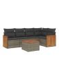 vidaXL 6-tlg. Garten-Sofagarnitur mit Kissen Grau Poly Rattan vidaXL 6-tlg. Garten-Sofagarnitur mit Kissen Grau Poly Rattan