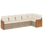 vidaXL 6-tlg. Garten-Sofagarnitur mit Kissen Beige Poly Rattan vidaXL 6-tlg. Garten-Sofagarnitur mit Kissen Beige Poly Rattan
