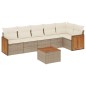 vidaXL 7-tlg. Garten-Sofagarnitur mit Kissen Beige Poly Rattan vidaXL 7-tlg. Garten-Sofagarnitur mit Kissen Beige Poly Rattan