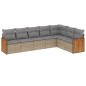 vidaXL 7-tlg. Garten-Sofagarnitur mit Kissen Beige Poly Rattan vidaXL 7-tlg. Garten-Sofagarnitur mit Kissen Beige Poly Rattan