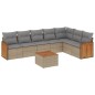 vidaXL 8-tlg. Garten-Sofagarnitur mit Kissen Beige Poly Rattan vidaXL 8-tlg. Garten-Sofagarnitur mit Kissen Beige Poly Rattan