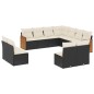 vidaXL 11-tlg. Garten-Sofagarnitur mit Kissen Schwarz Poly Rattan vidaXL 11-tlg. Garten-Sofagarnitur mit Kissen Schwarz Poly Rattan