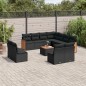 vidaXL 12-tlg. Garten-Sofagarnitur mit Kissen Schwarz Poly Rattan vidaXL 12-tlg. Garten-Sofagarnitur mit Kissen Schwarz Poly Rattan