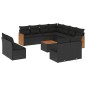 vidaXL 12-tlg. Garten-Sofagarnitur mit Kissen Schwarz Poly Rattan vidaXL 12-tlg. Garten-Sofagarnitur mit Kissen Schwarz Poly Rattan