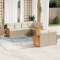 vidaXL 7-tlg. Garten-Sofagarnitur mit Kissen Beige Poly Rattan vidaXL 7-tlg. Garten-Sofagarnitur mit Kissen Beige Poly Rattan