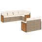 vidaXL 7-tlg. Garten-Sofagarnitur mit Kissen Beige Poly Rattan vidaXL 7-tlg. Garten-Sofagarnitur mit Kissen Beige Poly Rattan