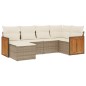 vidaXL 6-tlg. Garten-Sofagarnitur mit Kissen Beige Poly Rattan vidaXL 6-tlg. Garten-Sofagarnitur mit Kissen Beige Poly Rattan