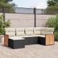 vidaXL 6-tlg. Garten-Sofagarnitur mit Kissen Schwarz Poly Rattan vidaXL 6-tlg. Garten-Sofagarnitur mit Kissen Schwarz Poly Rattan