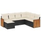 vidaXL 7-tlg. Garten-Sofagarnitur mit Kissen Schwarz Poly Rattan vidaXL 7-tlg. Garten-Sofagarnitur mit Kissen Schwarz Poly Rattan