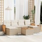 vidaXL 7-tlg. Garten-Sofagarnitur mit Kissen Beige Poly Rattan vidaXL 7-tlg. Garten-Sofagarnitur mit Kissen Beige Poly Rattan