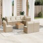 vidaXL 9-tlg. Garten-Sofagarnitur mit Kissen Beige Poly Rattan vidaXL 9-tlg. Garten-Sofagarnitur mit Kissen Beige Poly Rattan
