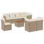 vidaXL 9-tlg. Garten-Sofagarnitur mit Kissen Beige Poly Rattan vidaXL 9-tlg. Garten-Sofagarnitur mit Kissen Beige Poly Rattan