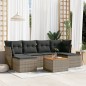 vidaXL 7-tlg. Garten-Sofagarnitur mit Kissen Grau Poly Rattan vidaXL 7-tlg. Garten-Sofagarnitur mit Kissen Grau Poly Rattan