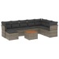 vidaXL 9-tlg. Garten-Sofagarnitur mit Kissen Grau Poly Rattan vidaXL 9-tlg. Garten-Sofagarnitur mit Kissen Grau Poly Rattan