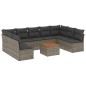 vidaXL 10-tlg. Garten-Sofagarnitur mit Kissen Grau Poly Rattan vidaXL 10-tlg. Garten-Sofagarnitur mit Kissen Grau Poly Rattan