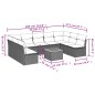 vidaXL 10-tlg. Garten-Sofagarnitur mit Kissen Grau Poly Rattan vidaXL 10-tlg. Garten-Sofagarnitur mit Kissen Grau Poly Rattan