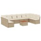 vidaXL 11-tlg. Garten-Sofagarnitur mit Kissen Beige Poly Rattan vidaXL 11-tlg. Garten-Sofagarnitur mit Kissen Beige Poly Rattan