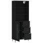 Highboard Schwarz 69,5x34x180 cm Holzwerkstoff Highboard Schwarz 69,5x34x180 cm Holzwerkstoff