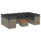 vidaXL 10-tlg. Garten-Sofagarnitur mit Kissen Grau Poly Rattan vidaXL 10-tlg. Garten-Sofagarnitur mit Kissen Grau Poly Rattan