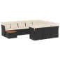 vidaXL 11-tlg. Garten-Sofagarnitur mit Kissen Schwarz Poly Rattan vidaXL 11-tlg. Garten-Sofagarnitur mit Kissen Schwarz Poly Rattan