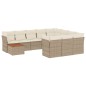vidaXL 11-tlg. Garten-Sofagarnitur mit Kissen Beige Poly Rattan vidaXL 11-tlg. Garten-Sofagarnitur mit Kissen Beige Poly Rattan