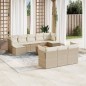 vidaXL 11-tlg. Garten-Sofagarnitur mit Kissen Beige Poly Rattan vidaXL 11-tlg. Garten-Sofagarnitur mit Kissen Beige Poly Rattan
