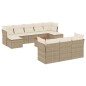 vidaXL 11-tlg. Garten-Sofagarnitur mit Kissen Beige Poly Rattan vidaXL 11-tlg. Garten-Sofagarnitur mit Kissen Beige Poly Rattan
