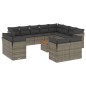 vidaXL 13-tlg. Garten-Sofagarnitur mit Kissen Grau Poly Rattan vidaXL 13-tlg. Garten-Sofagarnitur mit Kissen Grau Poly Rattan