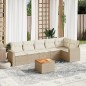 vidaXL 7-tlg. Garten-Sofagarnitur mit Kissen Beige Poly Rattan vidaXL 7-tlg. Garten-Sofagarnitur mit Kissen Beige Poly Rattan