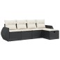 vidaXL 5-tlg. Garten-Sofagarnitur mit Kissen Schwarz Poly Rattan vidaXL 5-tlg. Garten-Sofagarnitur mit Kissen Schwarz Poly Rattan