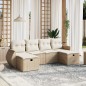 vidaXL 6-tlg. Garten-Sofagarnitur mit Kissen Beige Poly Rattan vidaXL 6-tlg. Garten-Sofagarnitur mit Kissen Beige Poly Rattan