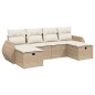 vidaXL 6-tlg. Garten-Sofagarnitur mit Kissen Beige Poly Rattan vidaXL 6-tlg. Garten-Sofagarnitur mit Kissen Beige Poly Rattan