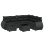 vidaXL 8-tlg. Garten-Sofagarnitur mit Kissen Schwarz Poly Rattan vidaXL 8-tlg. Garten-Sofagarnitur mit Kissen Schwarz Poly Rattan